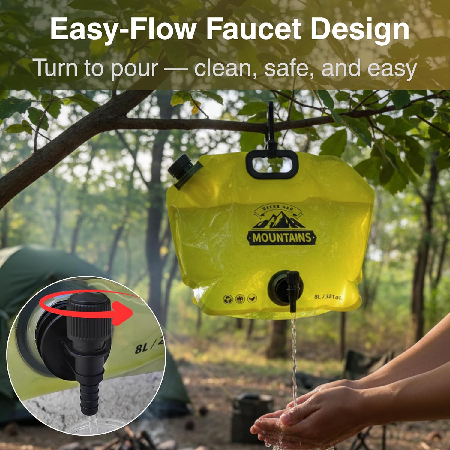 キャンプ用ウォーターコンテナ 折りたたみ式注ぎ口付きウォータ - Outdoor Camping Water Jug のレビューと価格