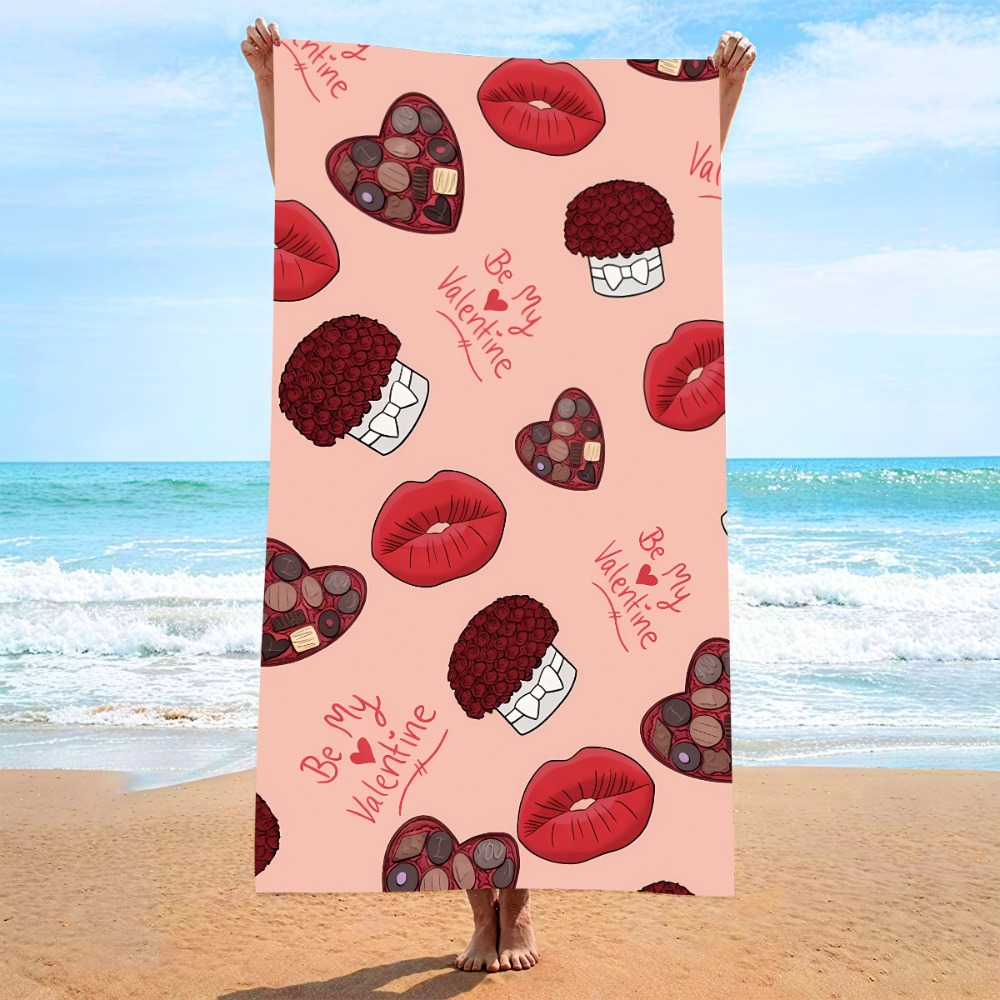 ハートシンボルバスタオル 27x55インチ ビーチタオル マ - Camp Towel Microfiber のレビューと価格