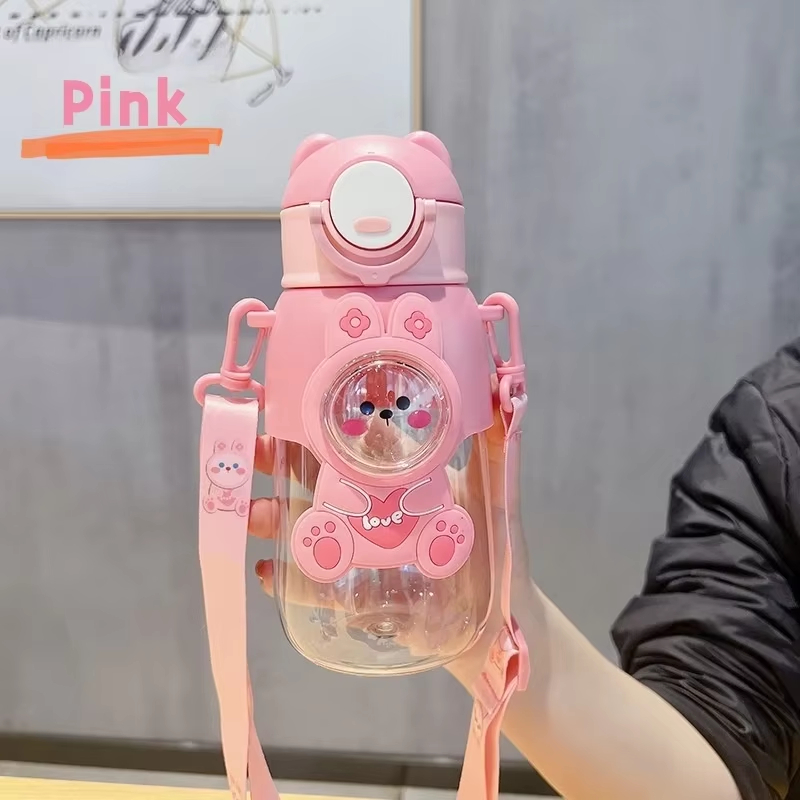 1 個ポータブル漫画動物水筒漏れ防止ストローカップ安全ロック - Outdoor Camping Water Jug のレビューと価格