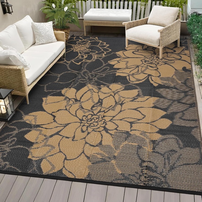 8x10 アウトドアラグ 防水 リバーシブル プラスチックス - Outdoor Camping Rugs 8X10 のレビューと価格