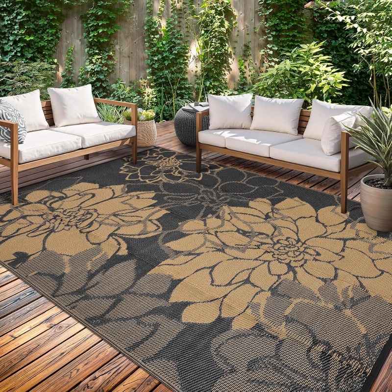 8x10 アウトドアラグ 防水 リバーシブル プラスチックス - Outdoor Camping Rugs 8X10 のレビューと価格