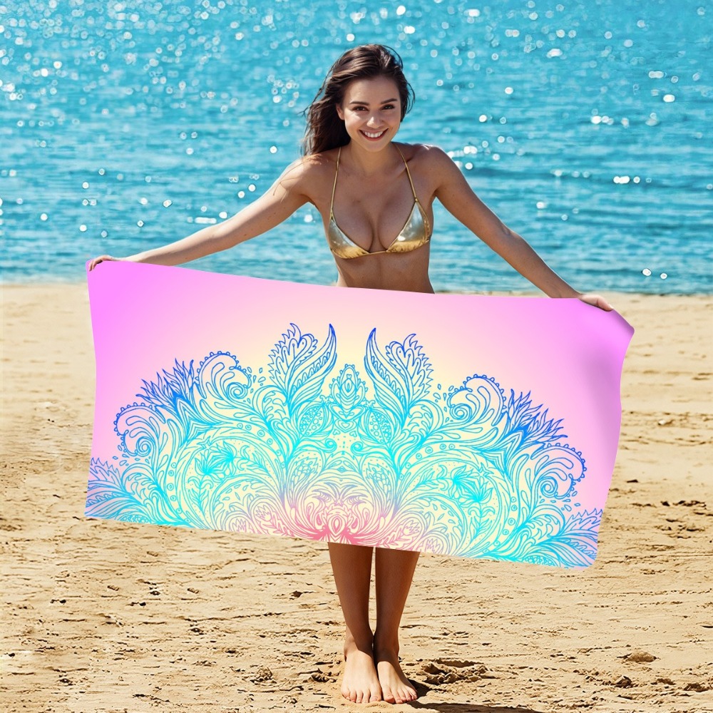 神秘的なパターンのビーチタオル 80x160CM フィットネ - Camp Towel Microfiber のレビューと価格