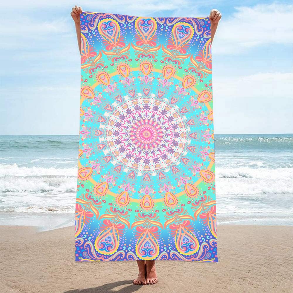 神秘的なパターンのビーチタオル 80x160CM フィットネ - Camp Towel Microfiber のレビューと価格