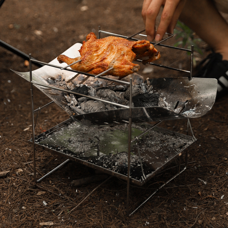 薪キャンプストーブポータブル折りたたみ屋外調理ストーブ防風フ - Outdoor Camping Fire Pit のレビューと価格